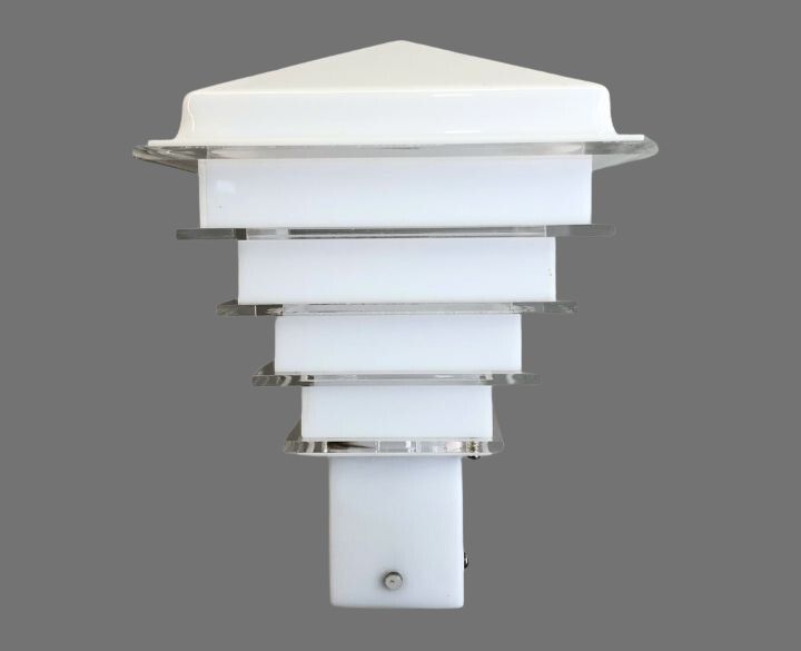 Goldstar Outdoor Waterproof Gate Light Acrylic Pyramid (GL79) White Body With b22 Holder 200mm